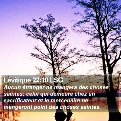 Lévitique 22:10 LSG Bible Verse Image