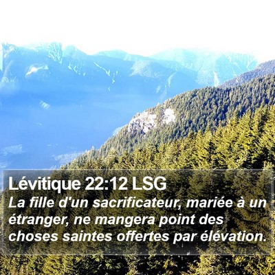 Lévitique 22:12 LSG Bible Verse Image