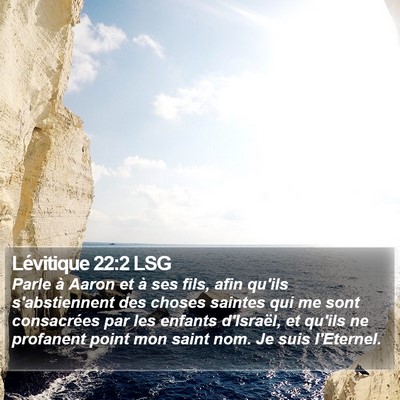 Lévitique 22:2 LSG Bible Verse Image