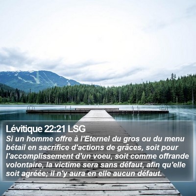 Lévitique 22:21 LSG Bible Verse Image