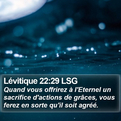 Lévitique 22:29 LSG Bible Verse Image