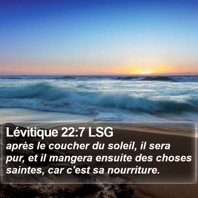 Lévitique 22:7 LSG Bible Verse Image