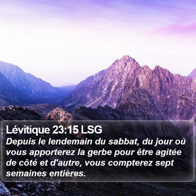 Lévitique 23:15 LSG Bible Verse Image