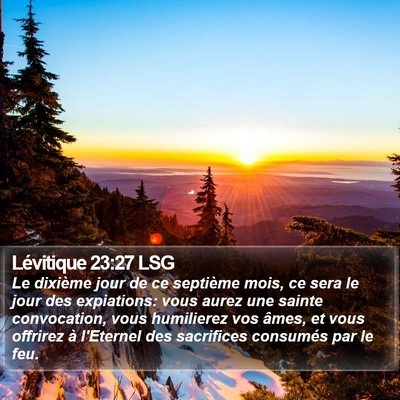 Lévitique 23:27 LSG Bible Verse Image