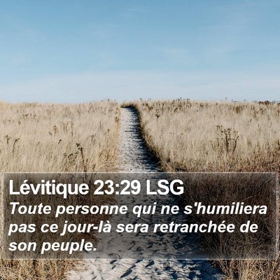 Lévitique 23:29 LSG Bible Verse Image