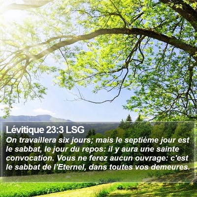 Lévitique 23:3 LSG Bible Verse Image