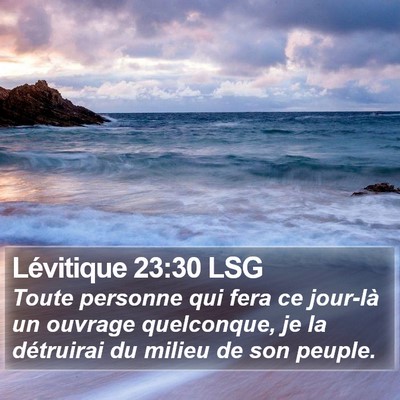 Lévitique 23:30 LSG Bible Verse Image