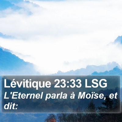 Lévitique 23:33 LSG Bible Verse Image
