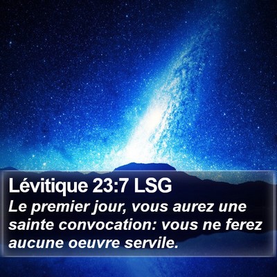 Lévitique 23:7 LSG Bible Verse Image