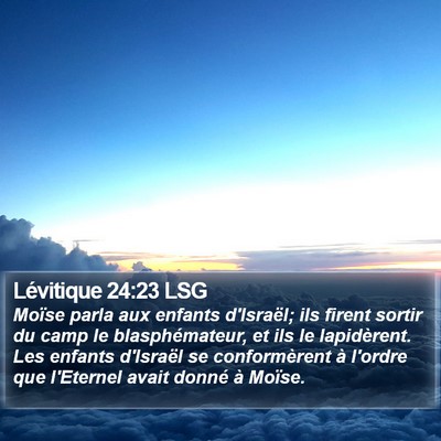 Lévitique 24:23 LSG Bible Verse Image
