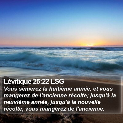 Lévitique 25:22 LSG Bible Verse Image