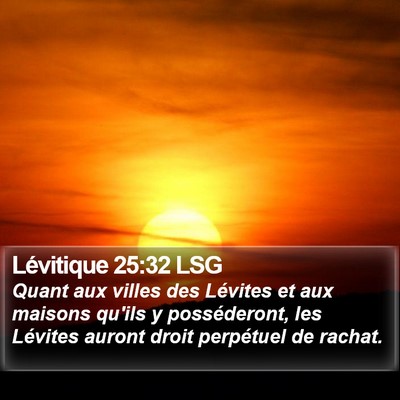 Lévitique 25:32 LSG Bible Verse Image