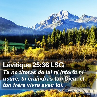 Lévitique 25:36 LSG Bible Verse Image