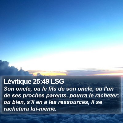 Lévitique 25:49 LSG Bible Verse Image
