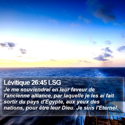 Lévitique 26:45 LSG Bible Verse Image