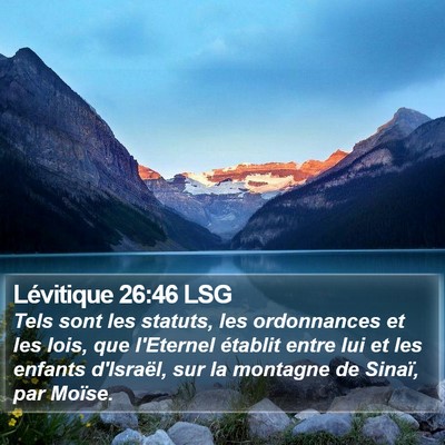 Lévitique 26:46 LSG Bible Verse Image