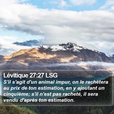 Lévitique 27:27 LSG Bible Verse Image