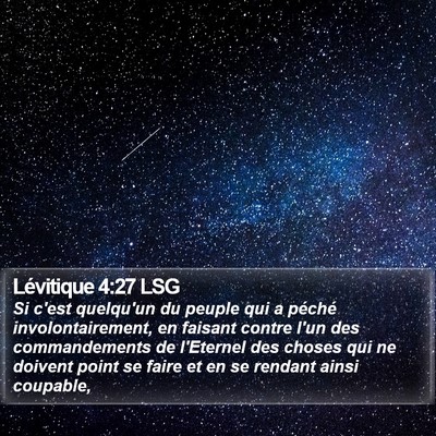 Lévitique 4:27 LSG Bible Verse Image