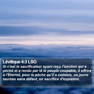 Lévitique 4:3 LSG Bible Verse Image