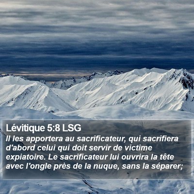 Lévitique 5:8 LSG Bible Verse Image