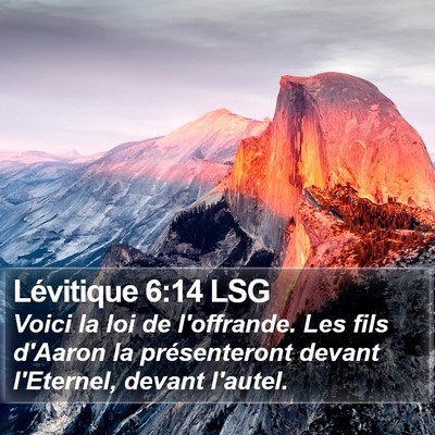 Lévitique 6:14 LSG Bible Verse Image