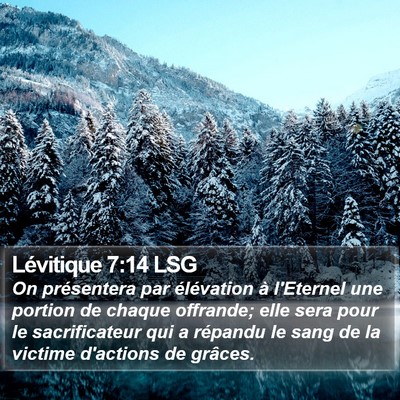 Lévitique 7:14 LSG Bible Verse Image