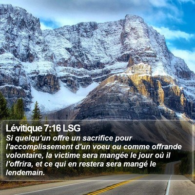 Lévitique 7:16 LSG Bible Verse Image