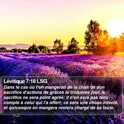 Lévitique 7:18 LSG Bible Verse Image