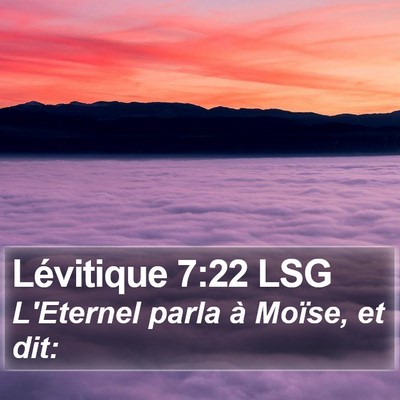 Lévitique 7:22 LSG Bible Verse Image