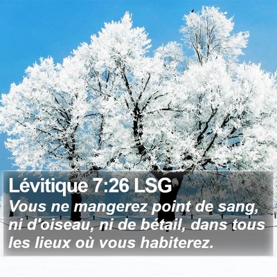 Lévitique 7:26 LSG Bible Verse Image