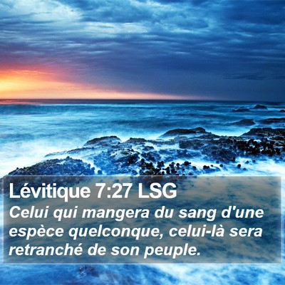 Lévitique 7:27 LSG Bible Verse Image