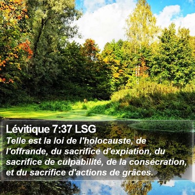 Lévitique 7:37 LSG Bible Verse Image