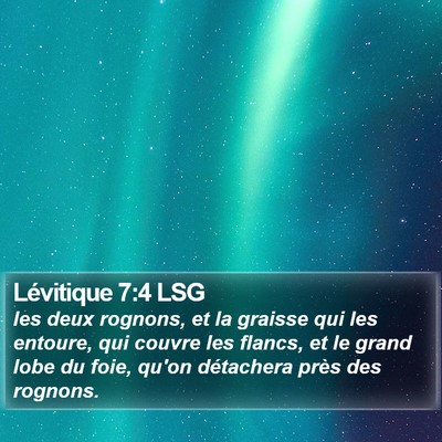 Lévitique 7:4 LSG Bible Verse Image