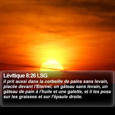 Lévitique 8:26 LSG Bible Verse Image
