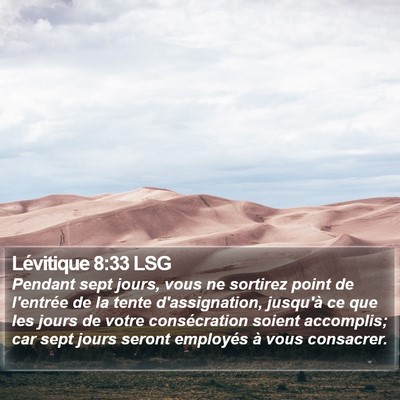 Lévitique 8:33 LSG Bible Verse Image
