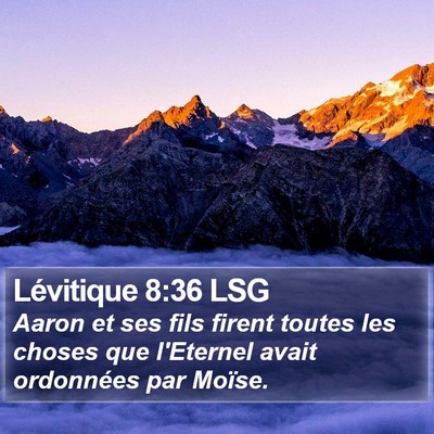 Lévitique 8:36 LSG Bible Verse Image