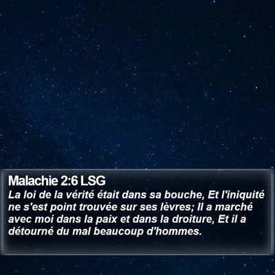 Malachie 2:6 LSG Bible Verse Image