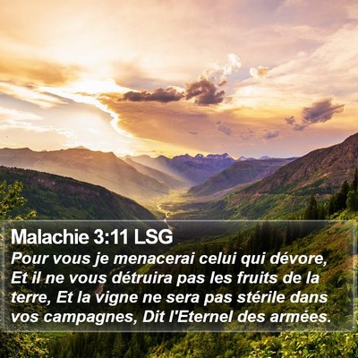 Malachie 3:11 LSG Bible Verse Image