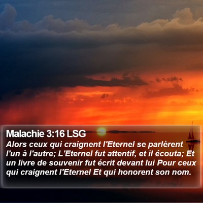 Malachie 3:16 LSG Bible Verse Image