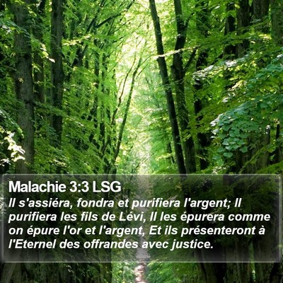 Malachie 3:3 LSG Bible Verse Image
