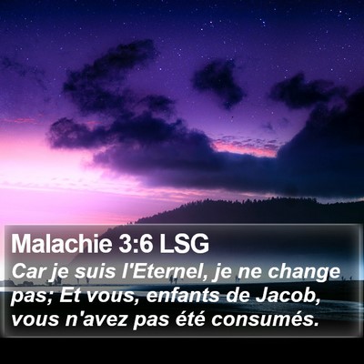 Malachie 3:6 LSG Bible Verse Image