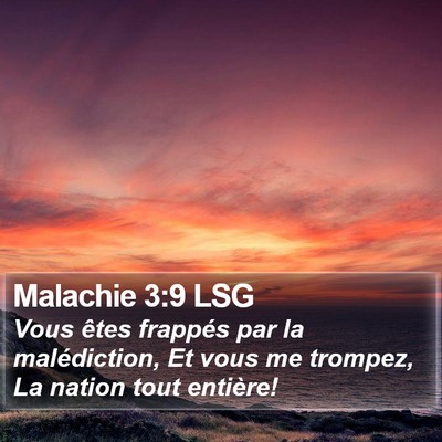 Malachie 3:9 LSG Bible Verse Image