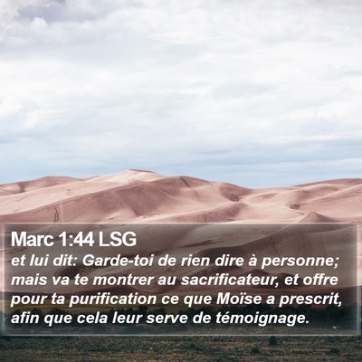Marc 1:44 LSG Bible Verse Image