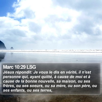 Marc 10:29 LSG Bible Verse Image