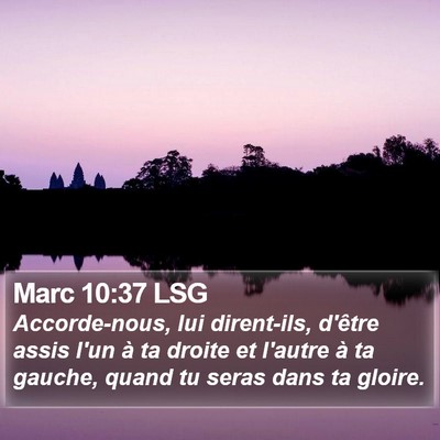 Marc 10:37 LSG Bible Verse Image