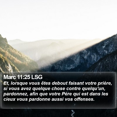 Marc 11:25 LSG Bible Verse Image