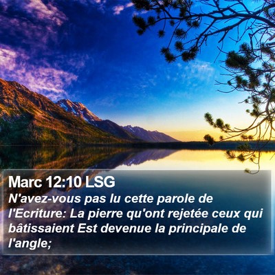 Marc 12:10 LSG Bible Verse Image
