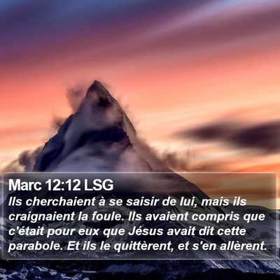 Marc 12:12 LSG Bible Verse Image