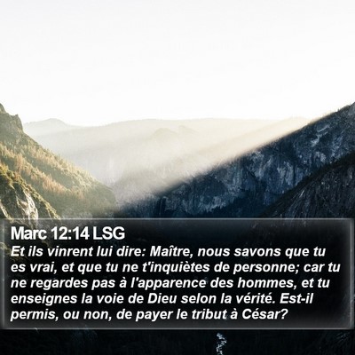 Marc 12:14 LSG Bible Verse Image