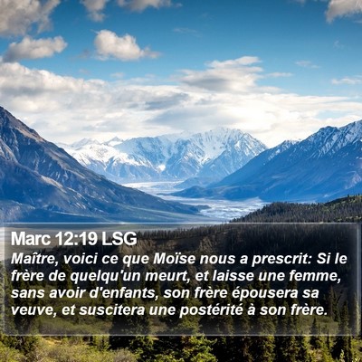 Marc 12:19 LSG Bible Verse Image